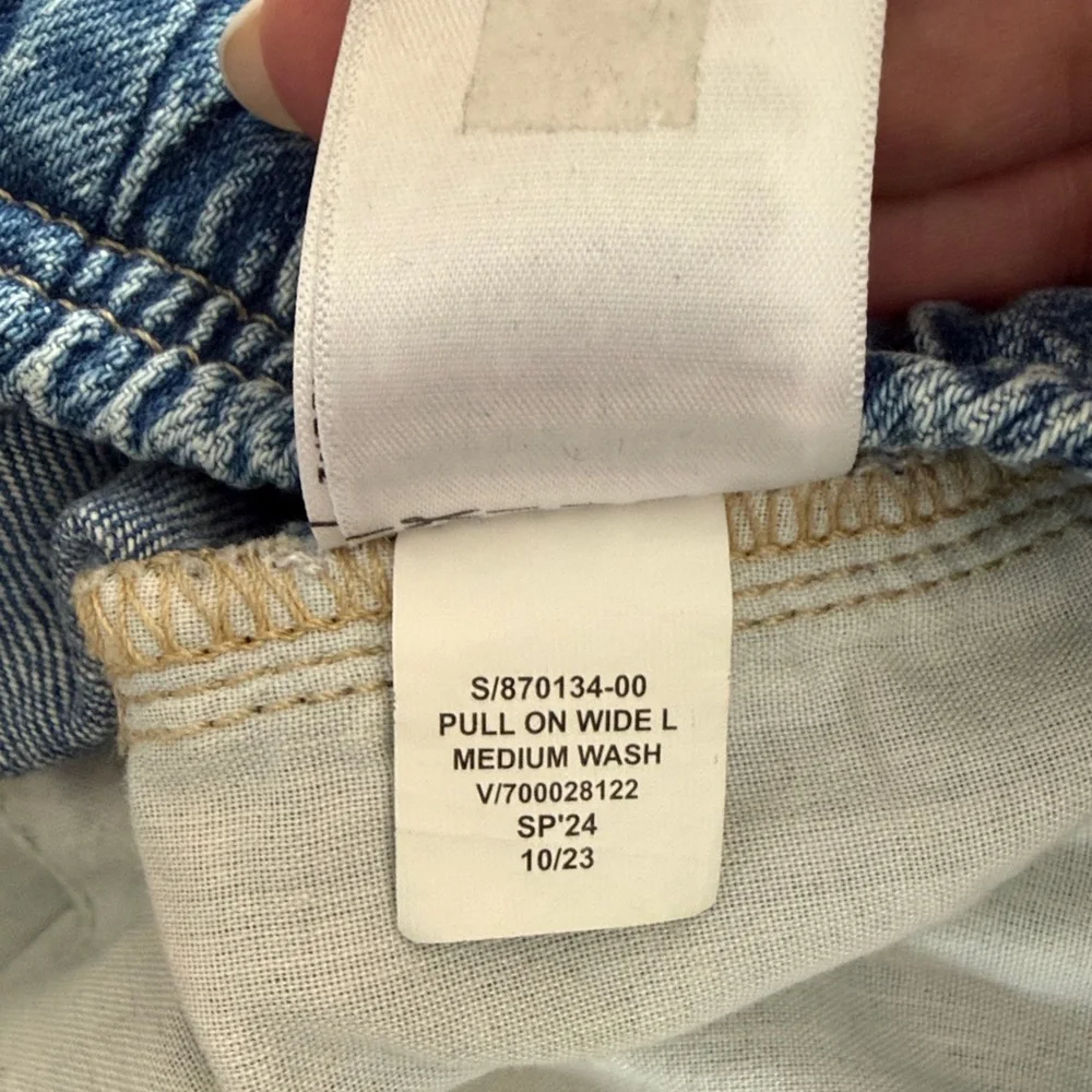 GAP Wide Leg Cargo Jeans High Rise Medium Blue Wash Size‎ Medium